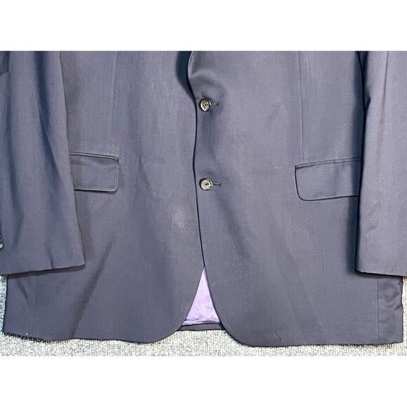 Jack Victor Blazer Suit Jacket Coat 3Sixty5 Two Button Wool Navy Blue Mens 48 L‎ - Picture 3 of 15